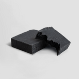 Ivalro Charcoal Soap: close-up of the broken soap bar