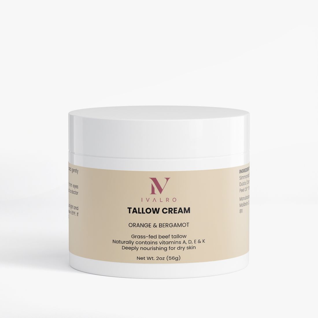 Crema de Sebo (Naranja y Bergamota) de Ivalro: tarro abierto visto de frente