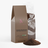 Ivalro Vitality Mushroom Coffee (Medium Roast): open bag with the coffee