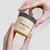 Ivalro Raw Shea Butter: two hands opening the jar