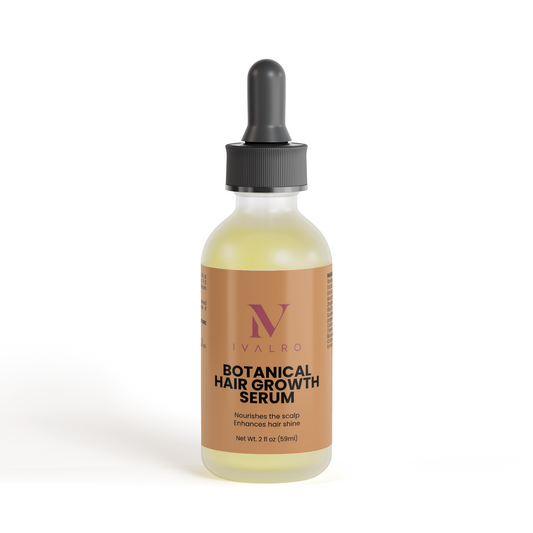 Sérum Capilar Botánico de Ivalro: frasco de aceite capilar visto de frente