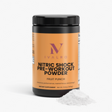Nitric Shock Pre-Entreno (Ponche de Frutas) de Ivalro: bote con el polvo al lado