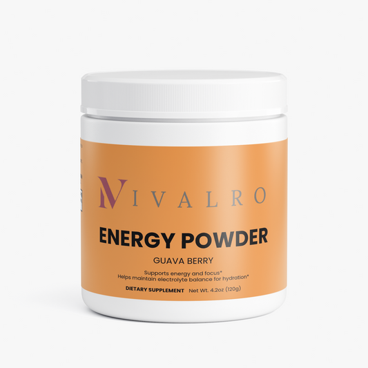 Polvo Energético (Guayaba y Frutos Rojos) de Ivalro: bote visto de frente