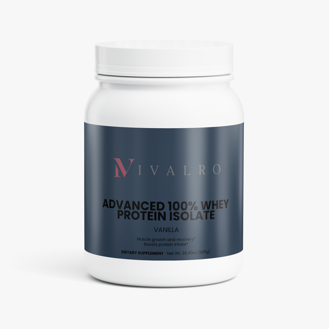 Aislado de Whey Advanced 100% (Vainilla) de Ivalro: bote visto de frente