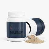 Aislado de Whey Pure3 100% (Vainilla) de Ivalro: bote abierto con el polvo