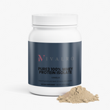 Aislado de Whey Pure3 100% (Vainilla) de Ivalro: bote con el polvo al lado