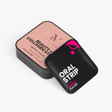 Ivalro Beauty Collagen Strips: tin at an angle beside a strip sachet