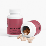 Maca Plus de Ivalro: bote abierto con las cápsulas