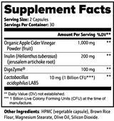Bienestar Digestivo de Ivalro: tabla de información nutricional