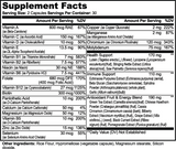 Multivitamínico Completo de Ivalro: tabla de información nutricional