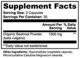 Remolacha en Cápsulas de Ivalro: tabla de información nutricional