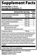 Vitalidad Hombre de Ivalro: tabla de información nutricional