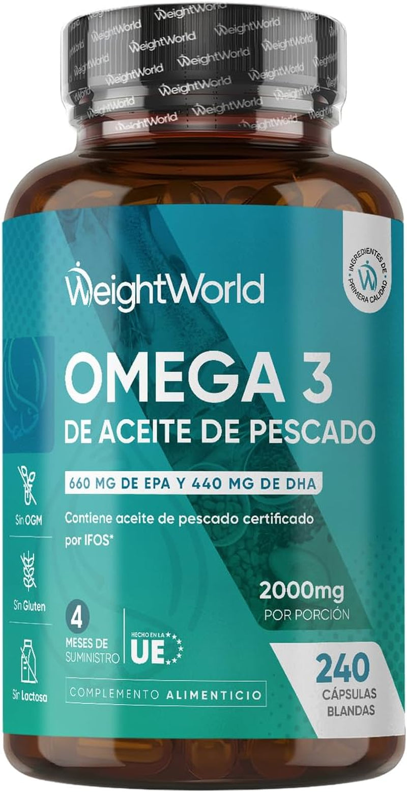 Omega 3 2000Mg - 240 Perlas Aceite Pescado IFOS* (660Mg EPA + 440Mg DHA)