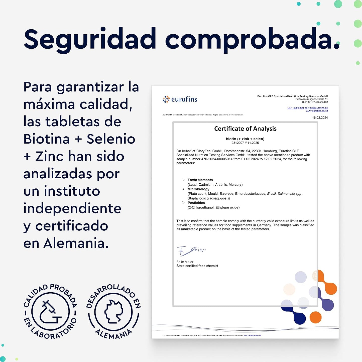 Biotina + Zinc + Selenio - 400 Pastillas Veganas (Suministro Para 1+ Año) - Vitaminas Para El Cabello - Apoya El Crecimiento Del Pelo, Fortalece La Piel Y Las Uñas - Sin Aditivos