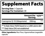 Coenzima Q10 (Ubiquinona) de Ivalro: tabla de información nutricional