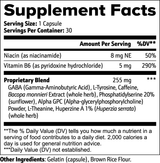 Soporte Cognitivo de Ivalro: tabla de información nutricional