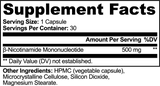 NMN de Ivalro: tabla de información nutricional