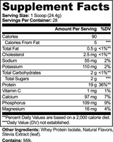 Aislado de Whey Pure3 100% (Vainilla) de Ivalro: tabla de información nutricional