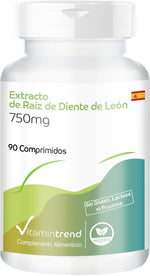 Vitamintrend Extracto De Diente De León 750 Mg, 90 Tabletas, Extracto De Raíz De Diente De León 10:1 De Alta Dosis, Complemento Alimenticio Vegano Sin Estearato De Magnesio, Fabricado En Alemania