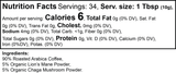 Ivalro Vitality Mushroom Coffee (Medium Roast): supplement facts panel