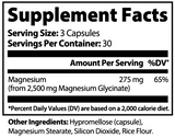 Glicinato de Magnesio de Ivalro: tabla de información nutricional