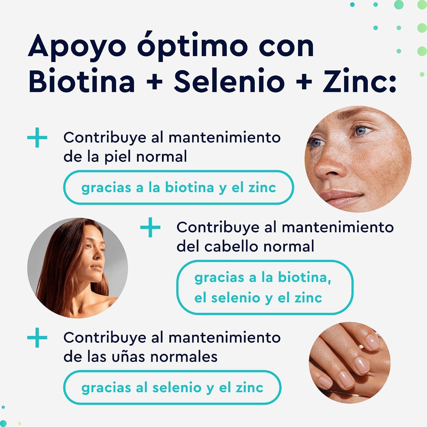 Biotina + Zinc + Selenio - 400 Pastillas Veganas (Suministro Para 1+ Año) - Vitaminas Para El Cabello - Apoya El Crecimiento Del Pelo, Fortalece La Piel Y Las Uñas - Sin Aditivos